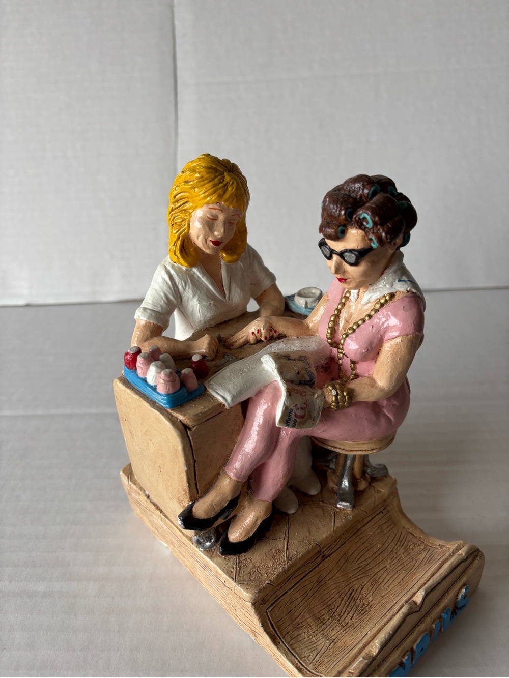 Lateran Marems Pink Hand-Painted Manicure Salon Figurine Decorative Accent